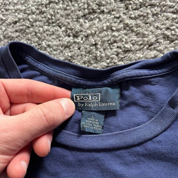 VTG Polo Ralph Lauren Diamond Head Hawaiian Islands T Shirt Blue Mens Sz Large - Picture 3 of 6